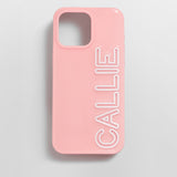 Fine Line Custom iPhone Case - Blush/White