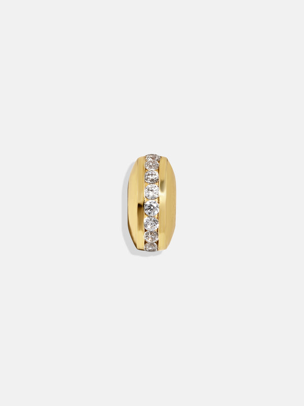 Pavé Bead Charm - Gold/Pavé