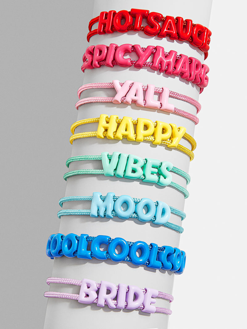 BaubleBar Say It All Slider Bracelet - Adjustable pull-tie bracelet - 19 different phrases available