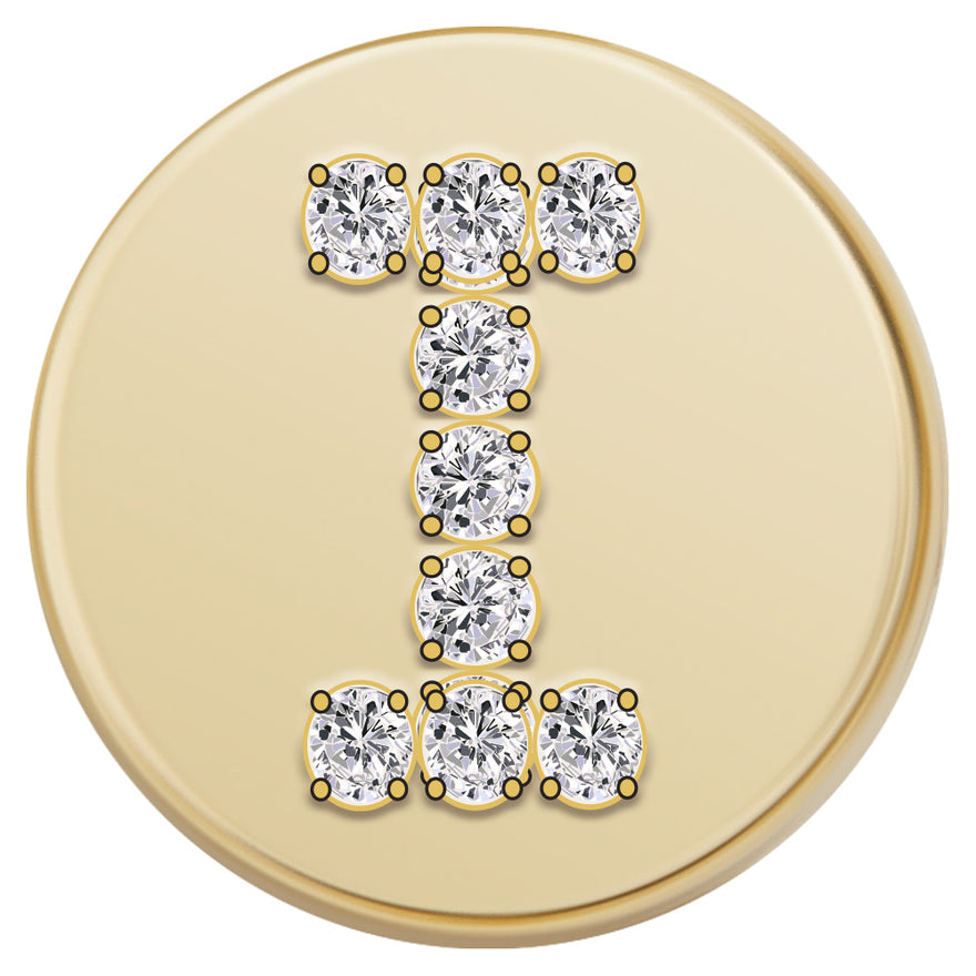 Gold Letter Bead - I