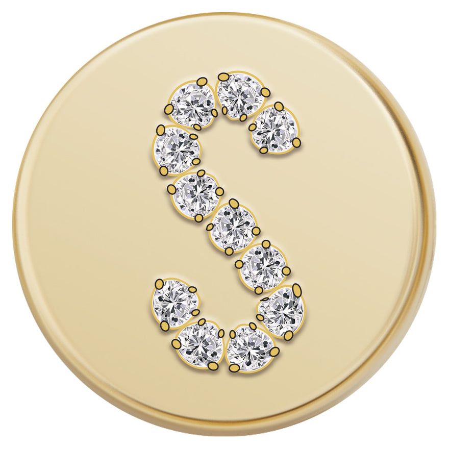 Gold Letter Bead - S