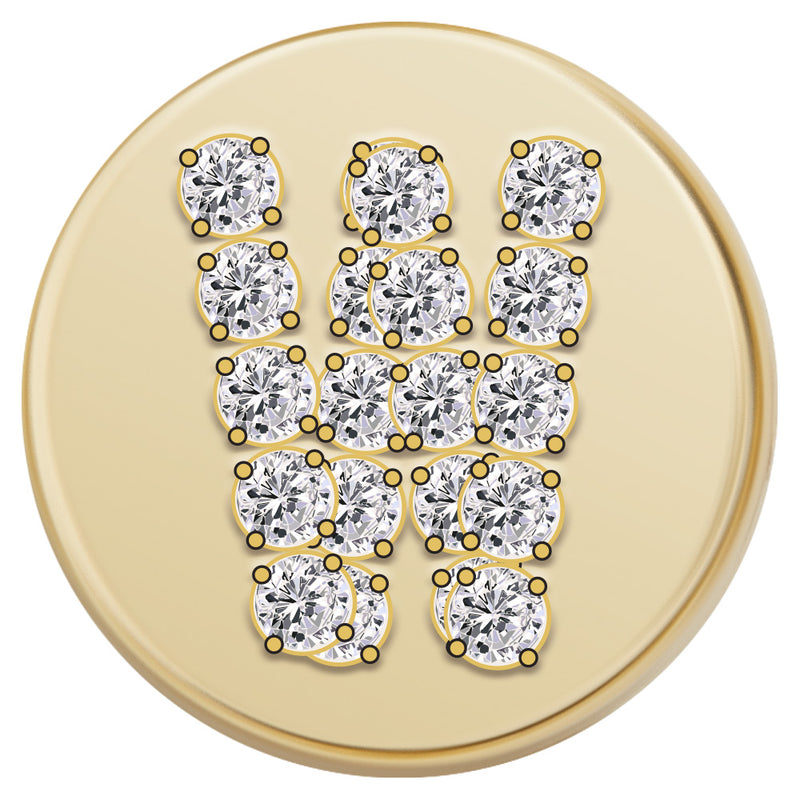 Gold Letter Bead - W