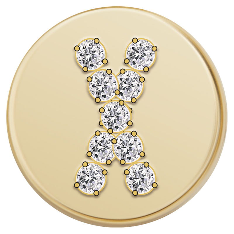 Gold Letter Bead - X