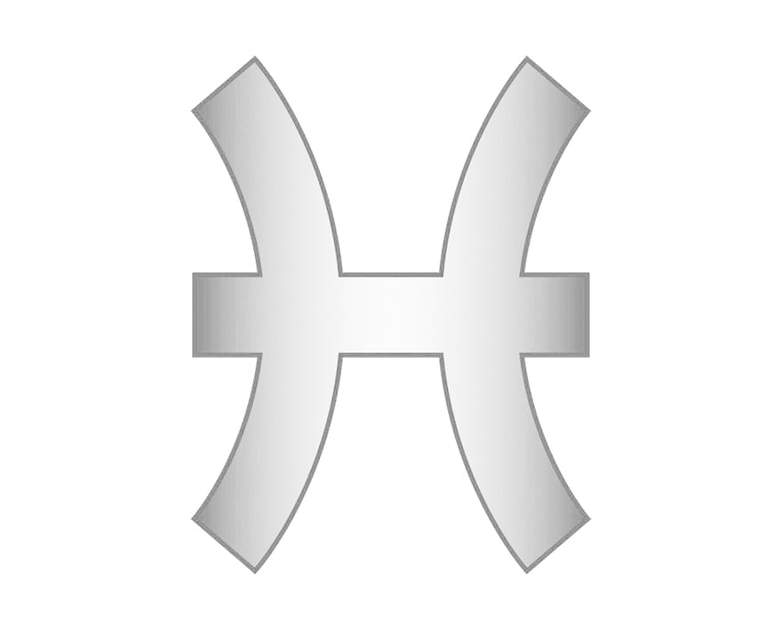 Pisces Mini Zodiac Icon - Silver