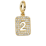 Block Pavé Number Cluster Charm - 2