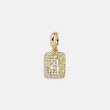 Block Pavé Number Cluster Charm - 4