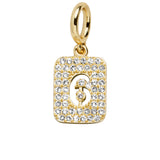 Block Pavé Number Cluster Charm - 6