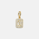 Block Pavé Number Cluster Charm - 6