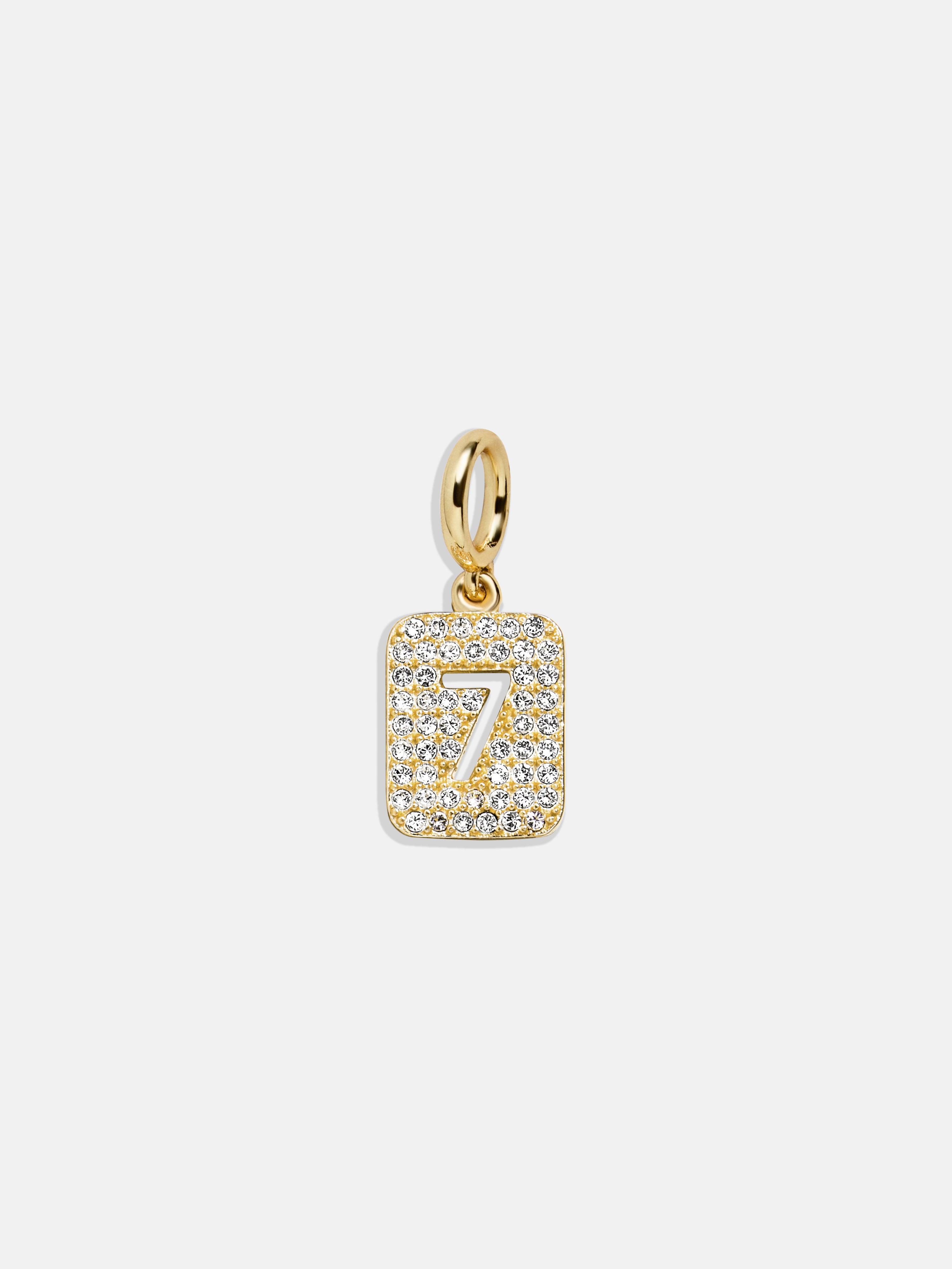 Block Pavé Number Cluster Charm - 7