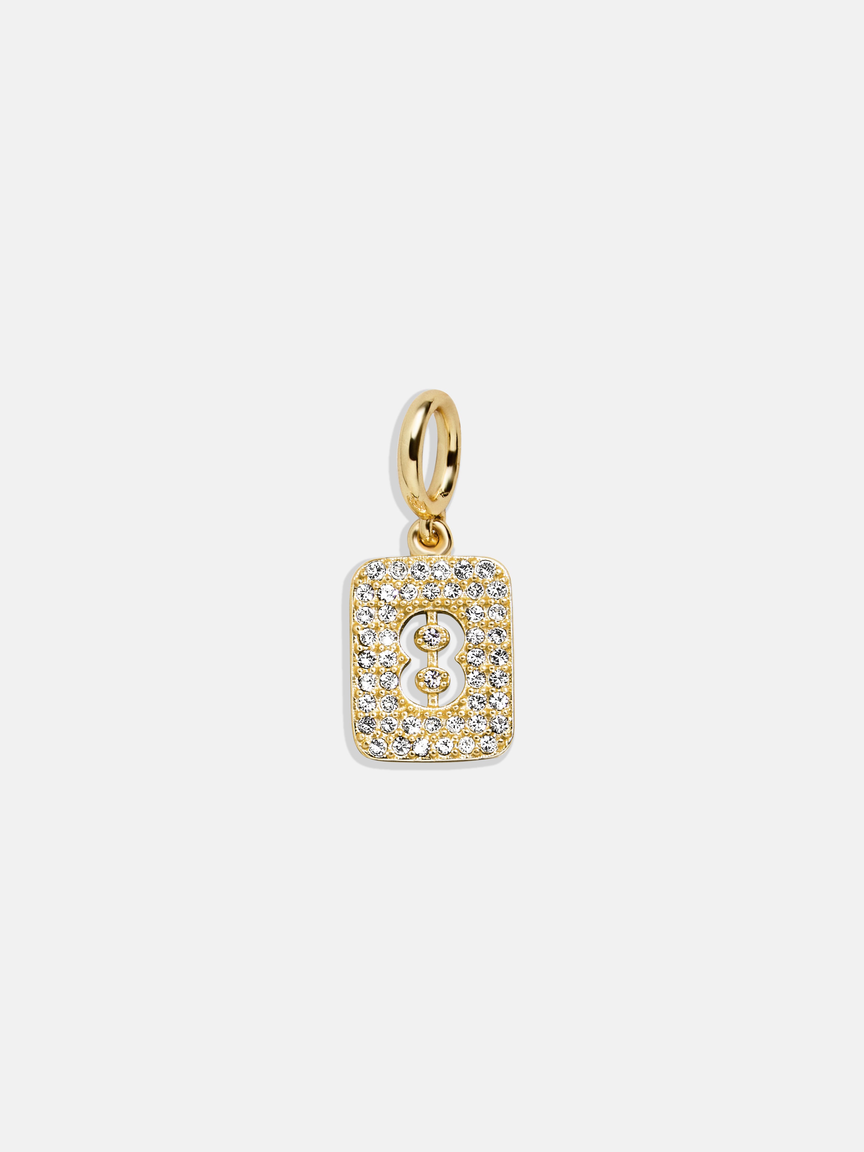 Block Pavé Number Cluster Charm - 8