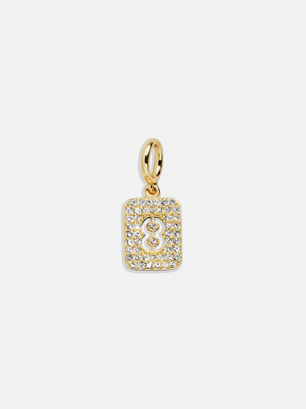 Block Pavé Number Cluster Charm - 8