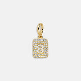 Block Pavé Number Cluster Charm - 8