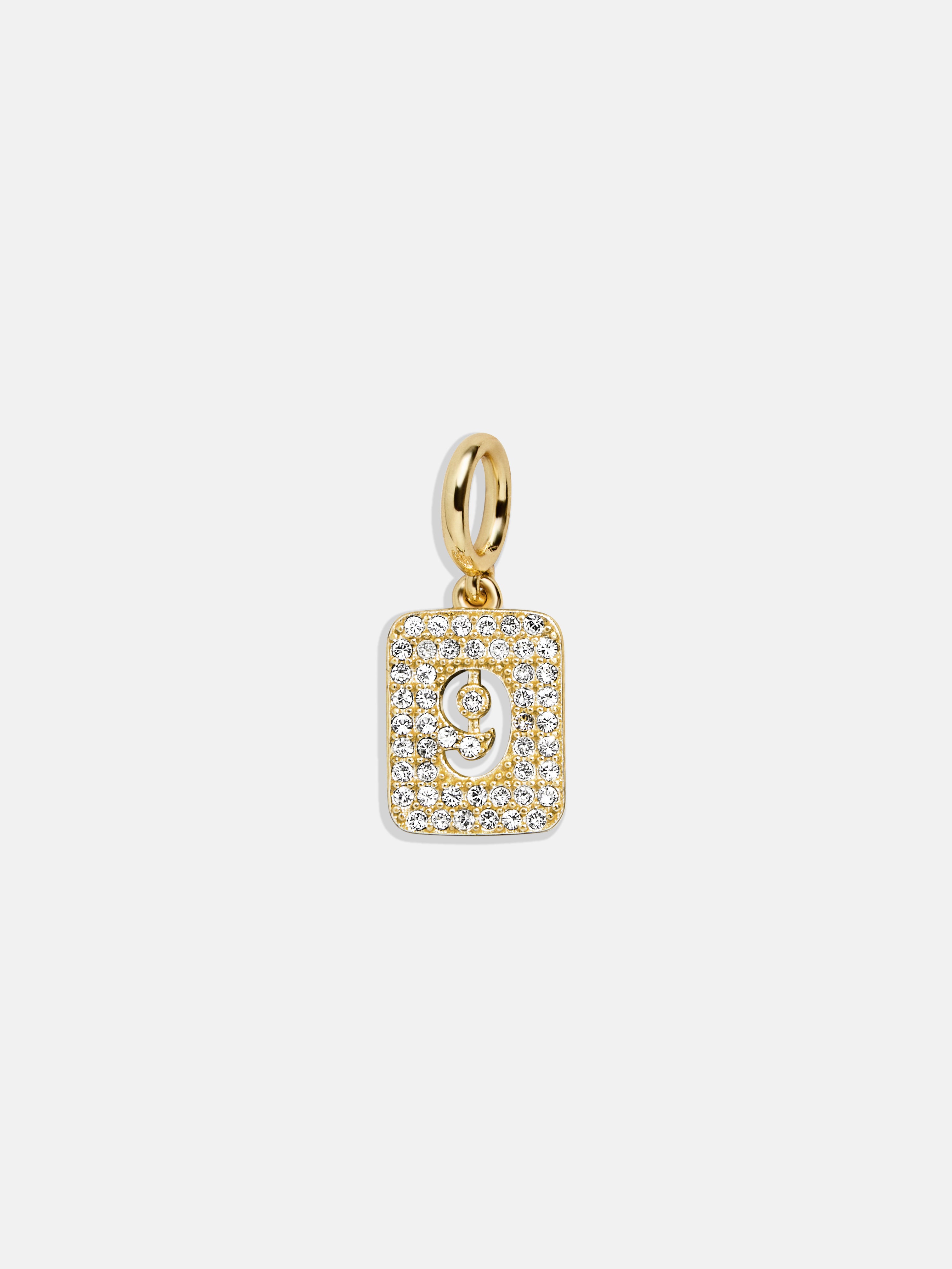 Block Pavé Number Cluster Charm - 9