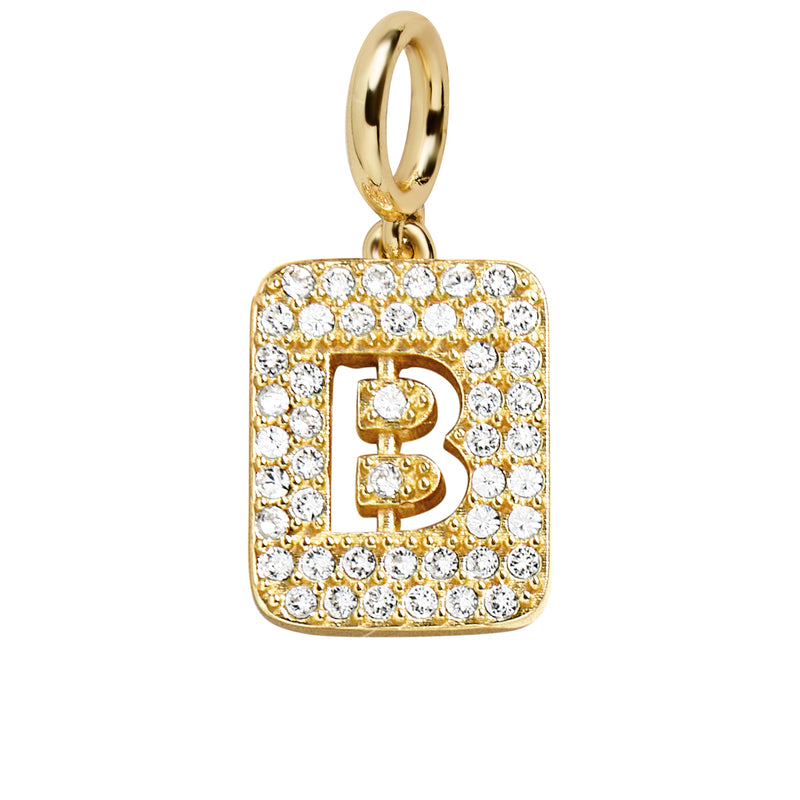 Block Pavé Initial Cluster Charm - B