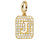 Block Pavé Initial Cluster Charm - J