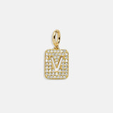 Block Pavé Initial Cluster Charm - V