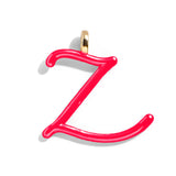 Custom Cherry Red Enamel Script Letter Charm - Z