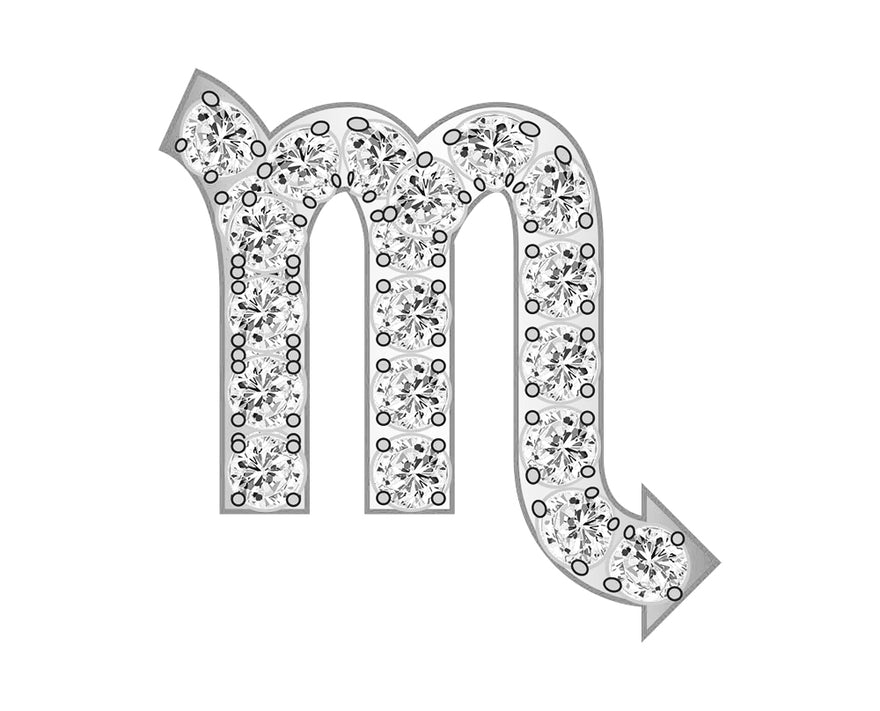 Scorpio Mini Zodiac Icon - Pavé/Silver