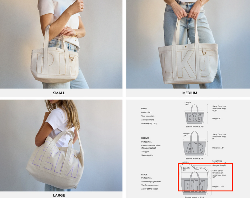 BaubleBar Custom Alpha Tote - Pistachio Green - 
    Personalized canvas tote bag with custom embroidered initials 
  
