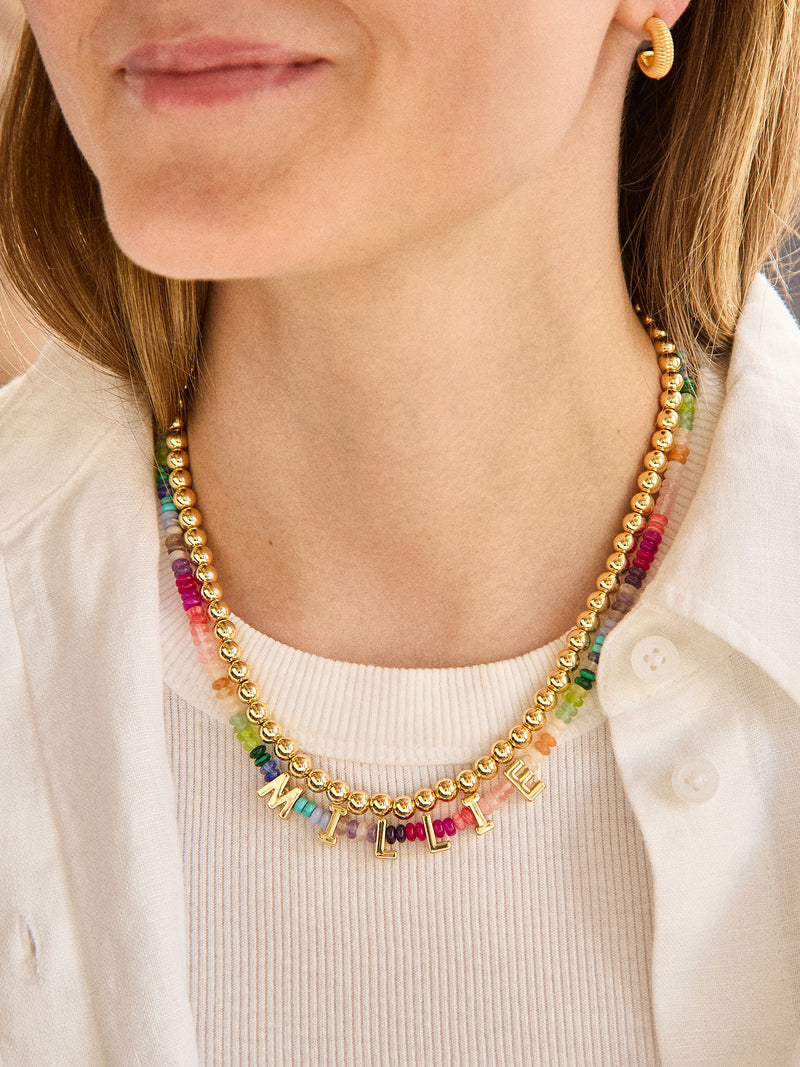 BaubleBar Semi-Precious Custom Nameplate Necklace - Multi - 
    Enjoy 20% off - This Week Only
  
