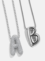 BaubleBar Bubble Initial Necklace - Silver - 
    Initial pendant necklace
  
