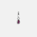 Silver Birthstone Cluster Charm - Amethyst