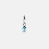 Silver Birthstone Cluster Charm - Blue Zircon