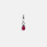 Silver Birthstone Cluster Charm - Garnet