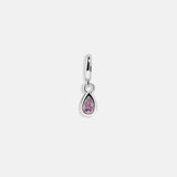 Silver Birthstone Cluster Charm - Light Amethyst