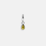 Silver Birthstone Cluster Charm - Peridot