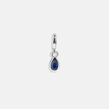 Silver Birthstone Cluster Charm - Sapphire