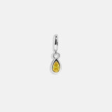 Silver Birthstone Cluster Charm - Topaz