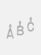 Silver Pave Initial Cluster Charm - A