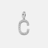 Silver Pave Initial Cluster Charm - C