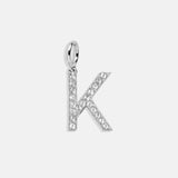 Silver Pave Initial Cluster Charm - K