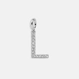 Silver Pave Initial Cluster Charm - L