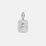 Silver Block Pave Cluster Charm - A