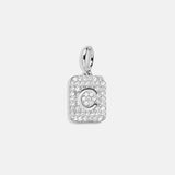Silver Block Pave Cluster Charm - C