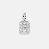 Silver Block Pave Cluster Charm - E