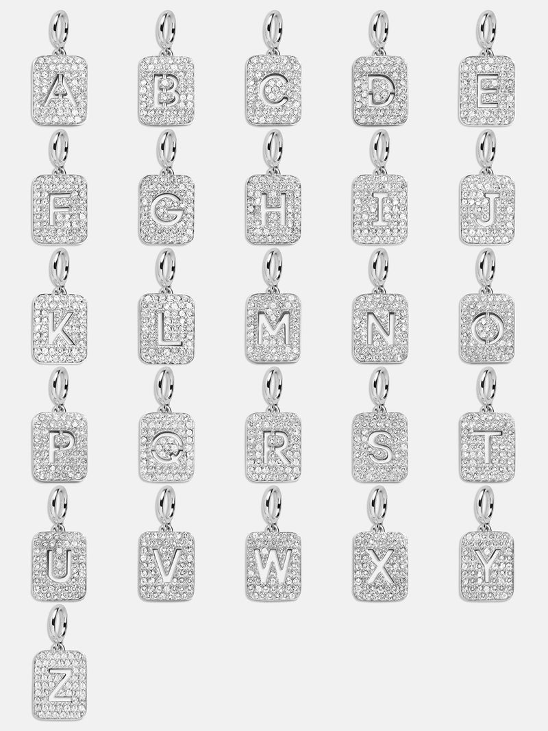 BaubleBar Silver Block Pave Cluster Charm - H - 
    Enjoy 20% off - This Week Only
  

