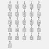 Silver Block Pave Cluster Charm - I