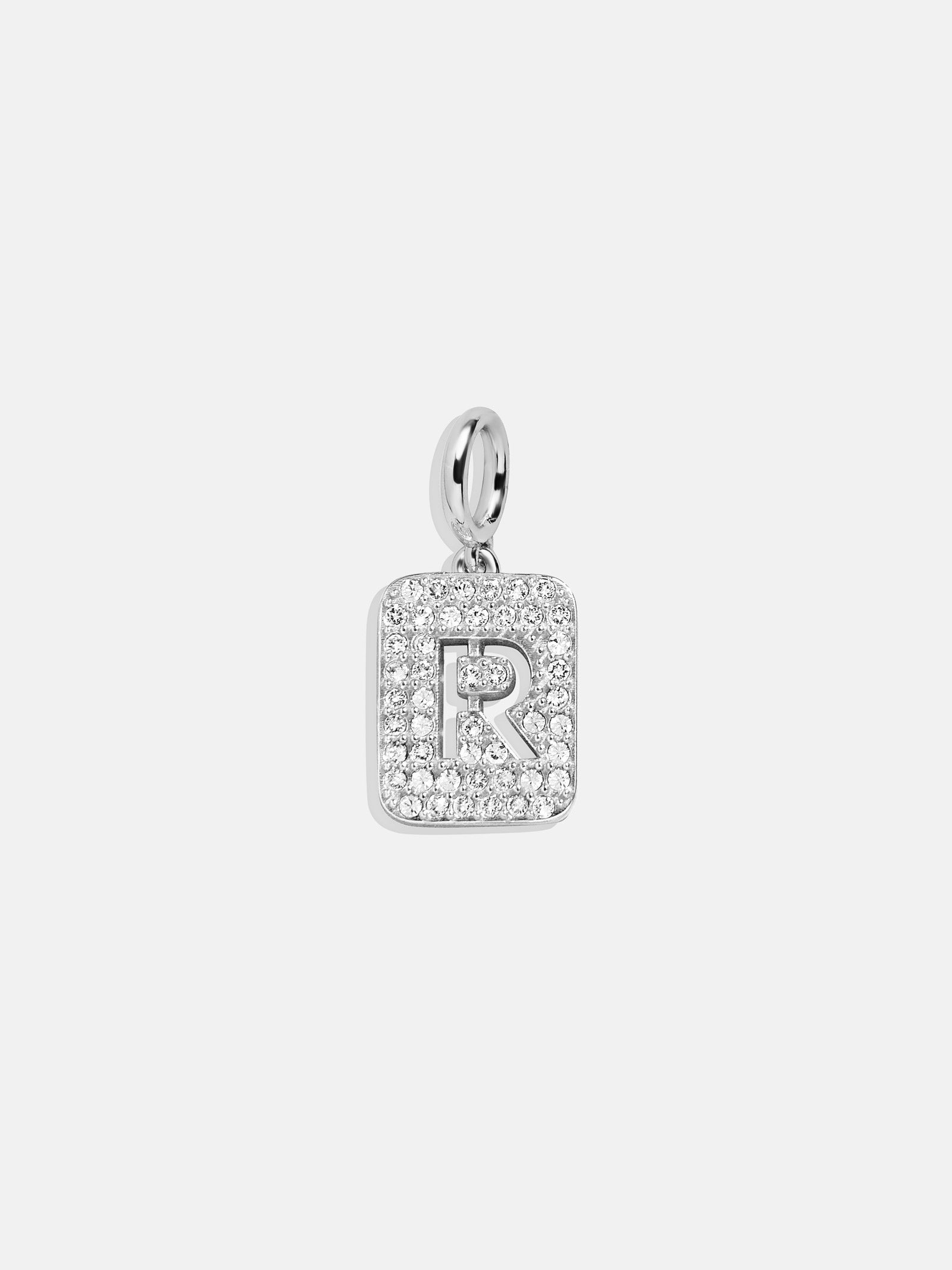 Silver Block Pave Cluster Charm - R – Create your own charm necklace ...