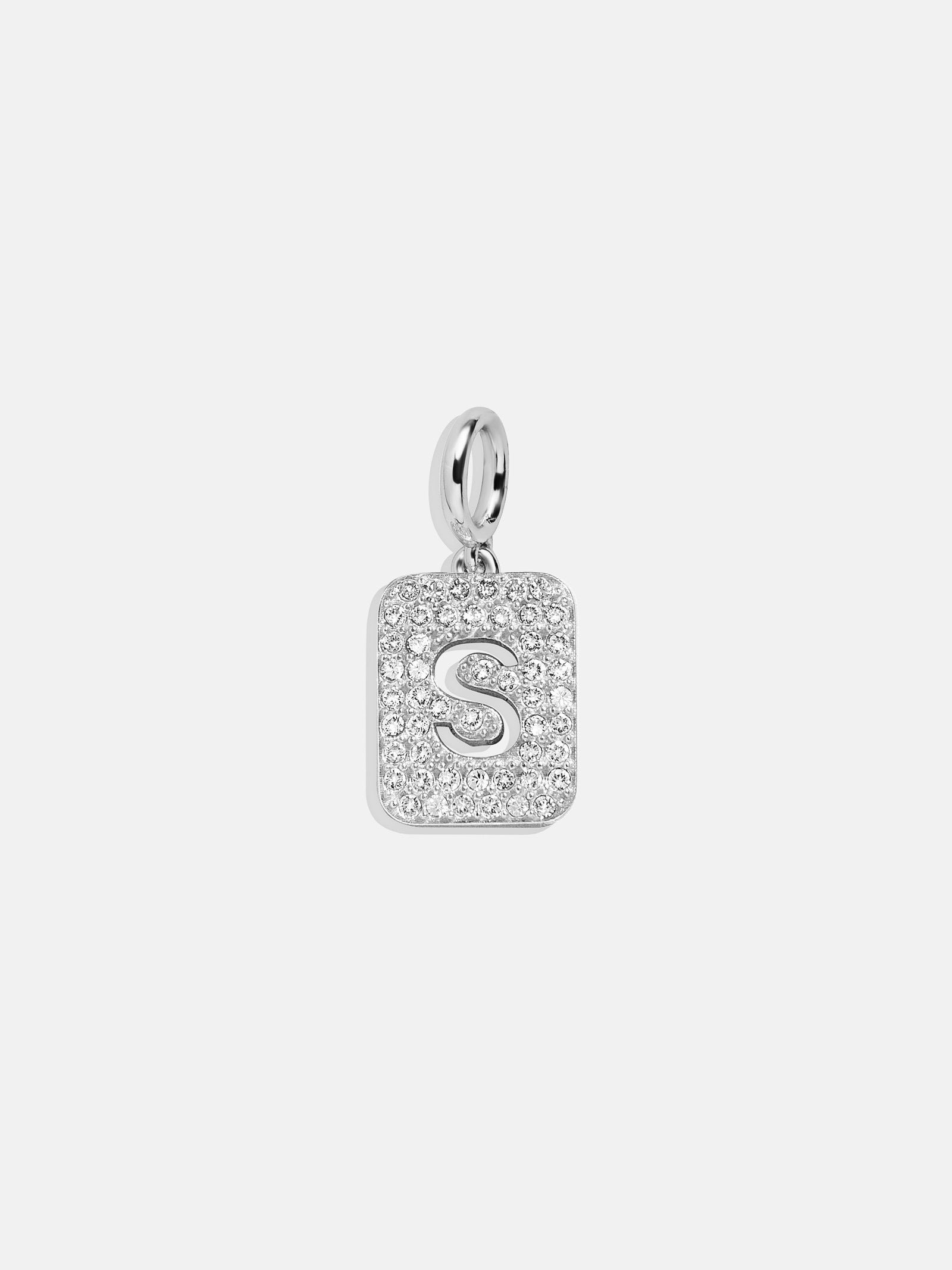 Silver Block Pave Cluster Charm - S – Create your own charm necklace ...