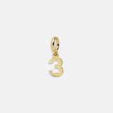 Gold Number Cluster Charm - 3