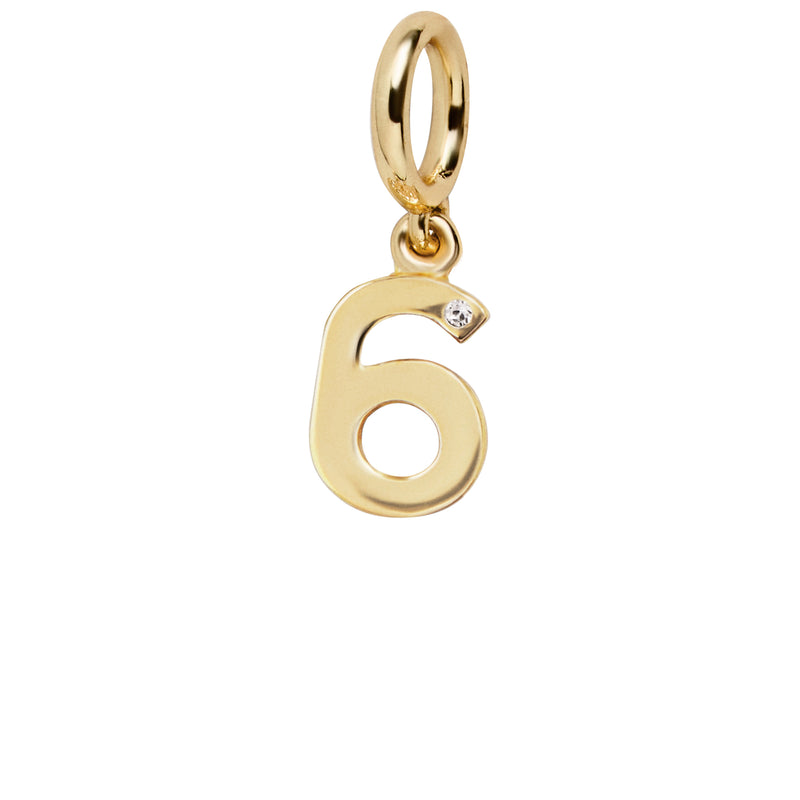 Gold Number Cluster Charm - 6