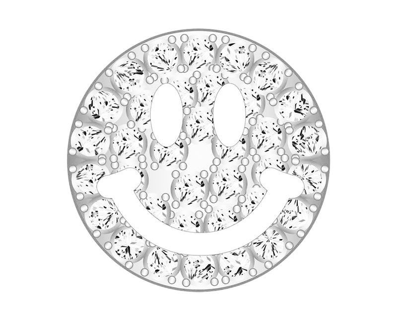 Mini Smiley Icon - Clear/Silver