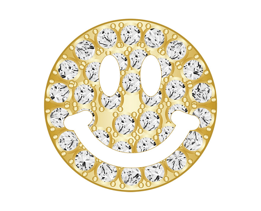 Mini Smiley Icon - Clear/Gold