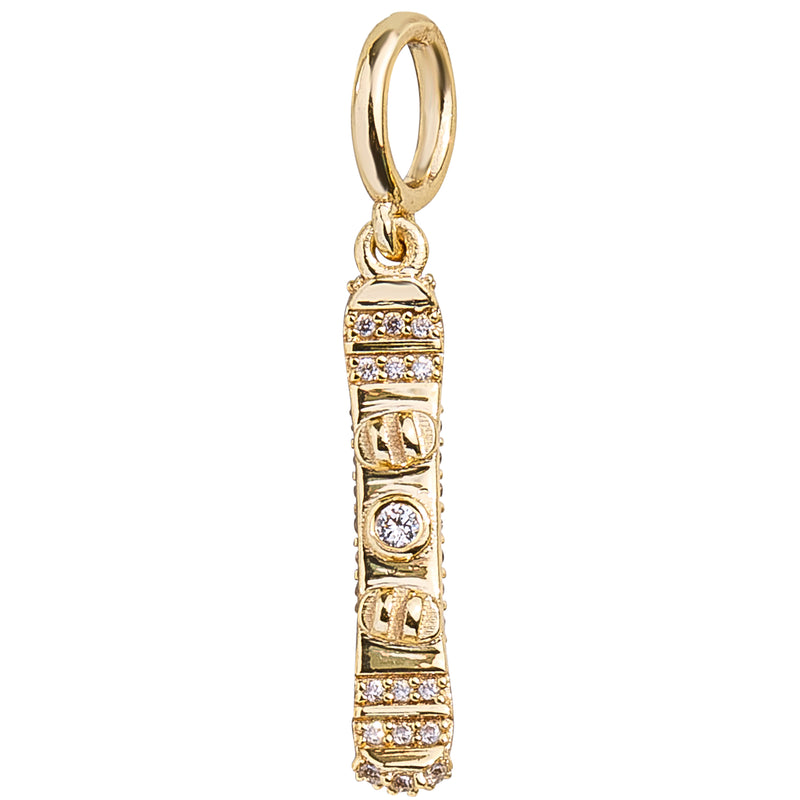 Sports Cluster Charm - Snowboard - Clear