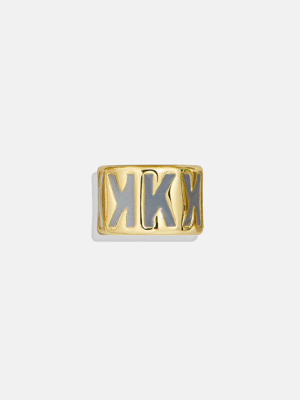 Neutral Initial 360 Spinner Charm - K