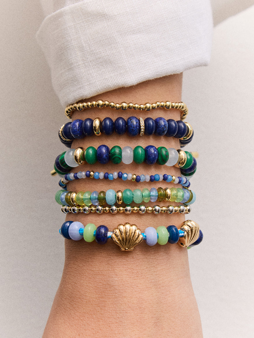 Happy Here Beaded Bracelet - Seashell
